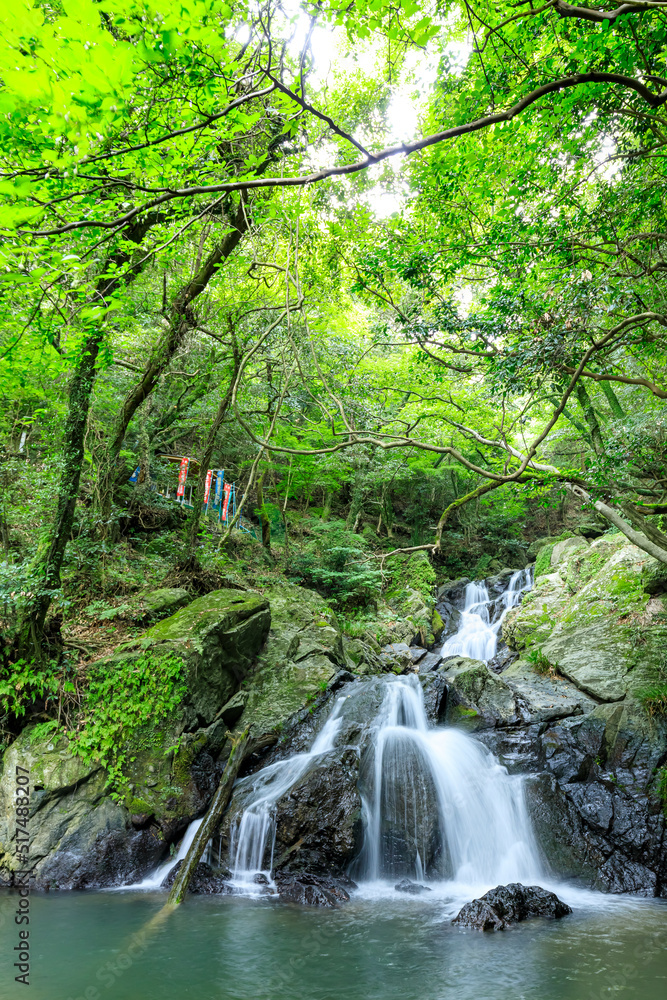 夏の五塔の滝 福岡県篠栗町 Goto Falls in summer. Fukuoka-ken Sasaguri town. 夏の五塔の滝 福岡県篠栗町 Goto Falls in summer. Fukuoka-ken Sasaguri town.