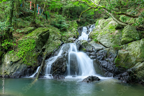 夏の五塔の滝 福岡県篠栗町 Goto Falls in summer. Fukuoka-ken Sasaguri town.