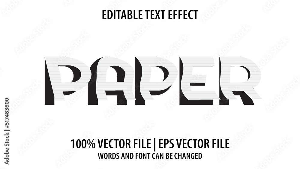 Editable text effect modern 3d PAPER and minimal font style Editable text effect modern 3d PAPER and minimal font style
