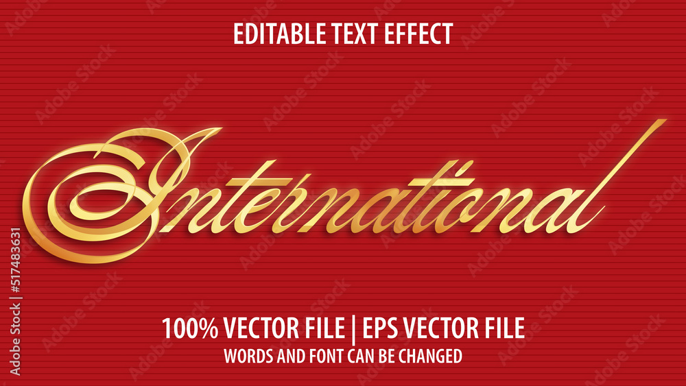 Editable text effect modern 3d International and minimal font style Editable text effect modern 3d International and minimal font style