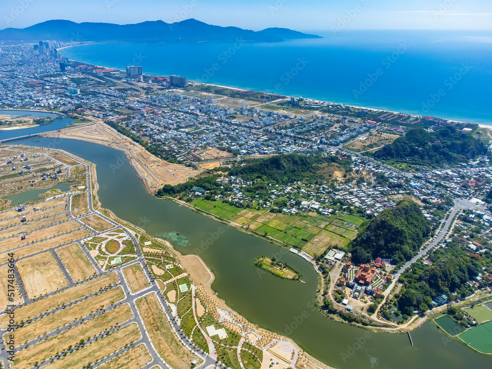 View of Da Nang Marble mountain which is a very famous destination for tourists.