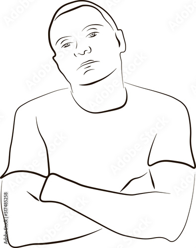 Billede på lærred man looks with disdain, isolated on white background