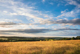 Gorgeous Summer sunrise English countryside landscape image with lovely golden hour sunlight