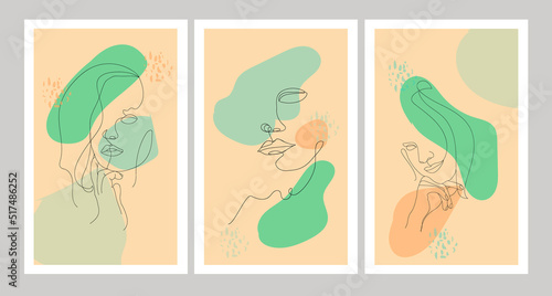 Drawn contours of female silhouettes