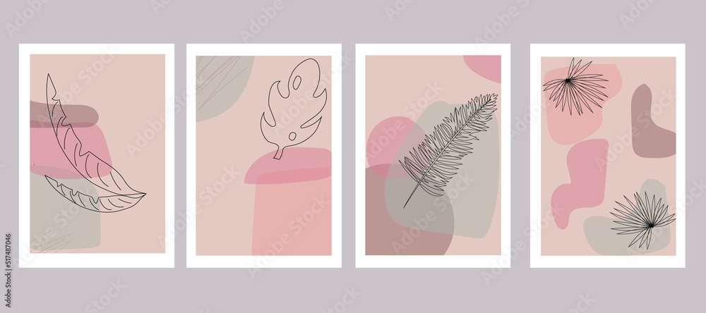 Set of abstract organic art vector170722 Set of abstract organic art vector170722