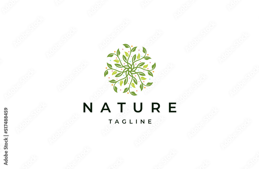 Leaf nature logo icon design template flat vector illustration Leaf nature logo icon design template flat vector illustration
