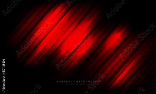 Abstract red stripe blur geometric on black design modern background vector photo