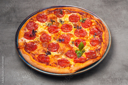 pepperoni pizza - classic Italian pizza with mozzarella cheese