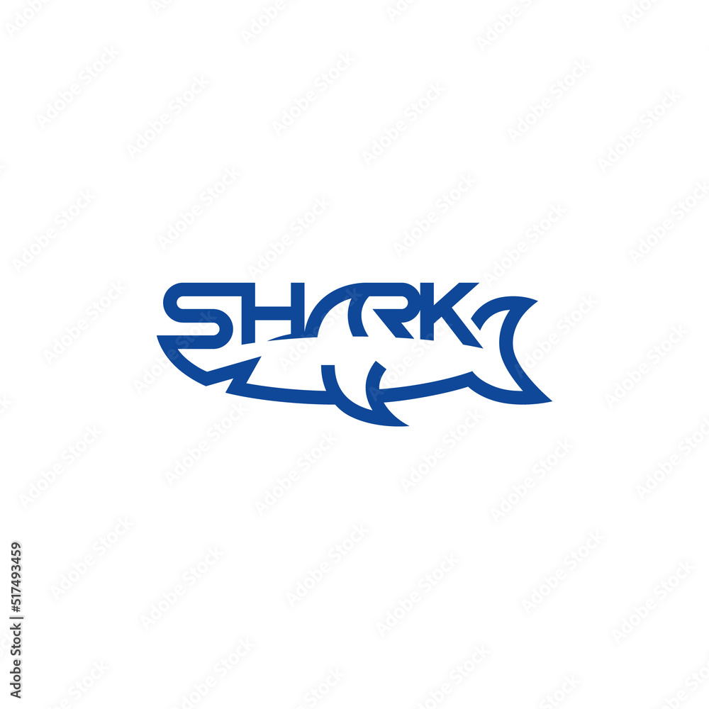 Shark text, typography logo design. Shark text, typography logo design.