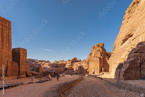 View of the amazing compound of ancient Petra, Jordan