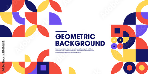 Geometry minimalist artwork poster with simple shape and figure. Abstract vector pattern design in Scandinavian style for web banner, business presentation, branding package, fabric print, wallpaper photo