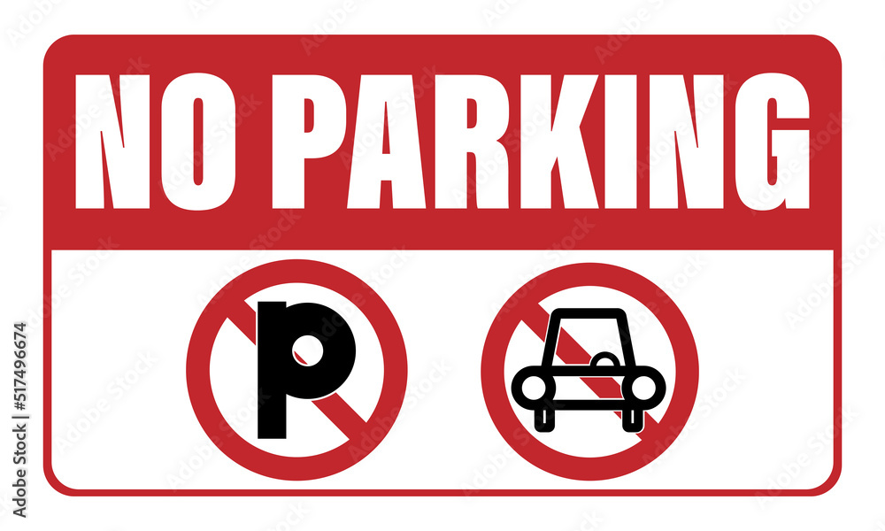 No Parking template design with P letter crossed out and no car allowed No Parking template design with P letter crossed out and no car allowed