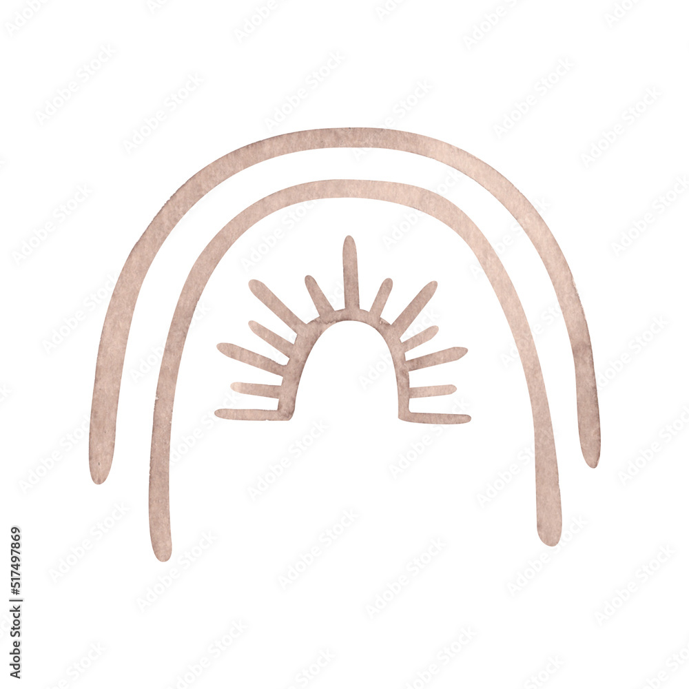 Fototapeta premium Magic brown arch rainbow. High quality illustration