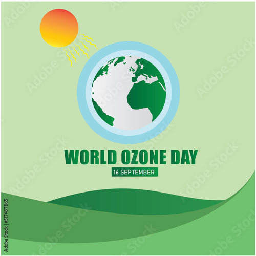 
World Ozone Day 16 September Vector illustration for Poster, Flyer, Brochure Design.