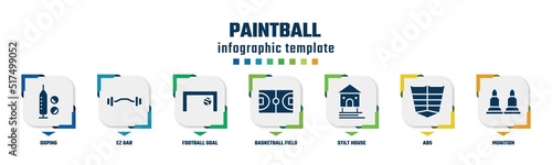 Obraz na plátně paintball concept infographic design template