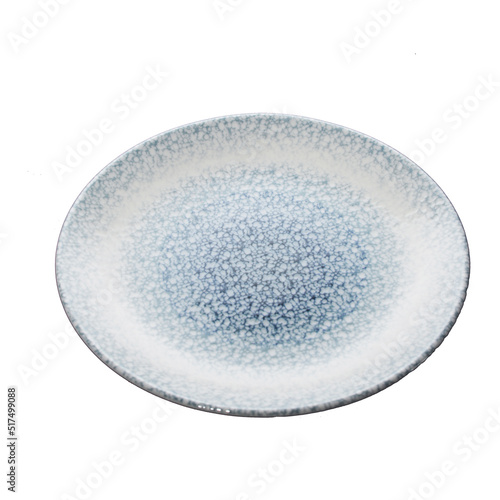 Porcelain glass plate on white background