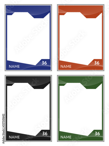 Team player trading card picture frame border template