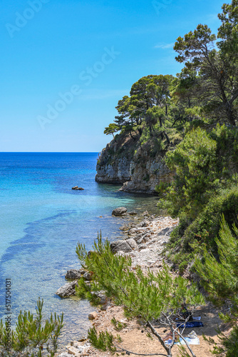 Beautiful Summer scenery at Chrisi Milia beach in Alonissos island, Greece