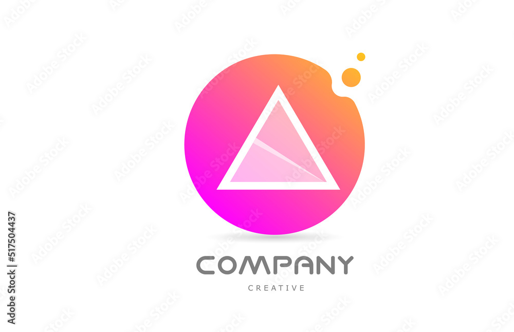 pink yellow dots A alphabet letter logo icon with transparency. Creative template for company pink yellow dots A alphabet letter logo icon with transparency. Creative template for company