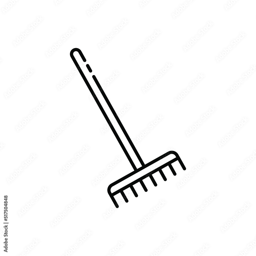 Farm equipment icon vector rake sign symbol Farm equipment icon vector rake sign symbol