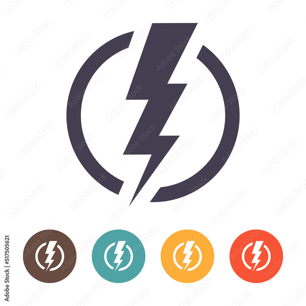 Lightning bolt icon iosolated on white background Lightning bolt icon iosolated on white background
