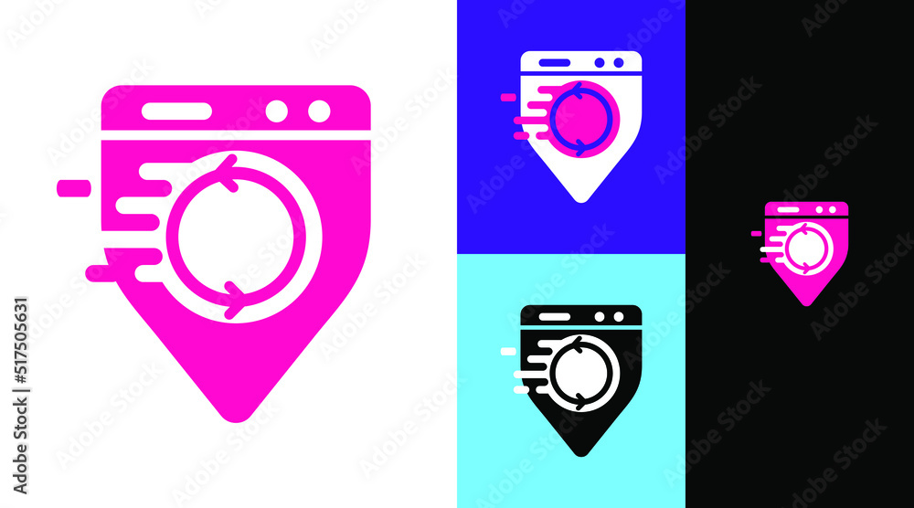 Fast Washing Laundry Machine Business Company Logo Design Concept