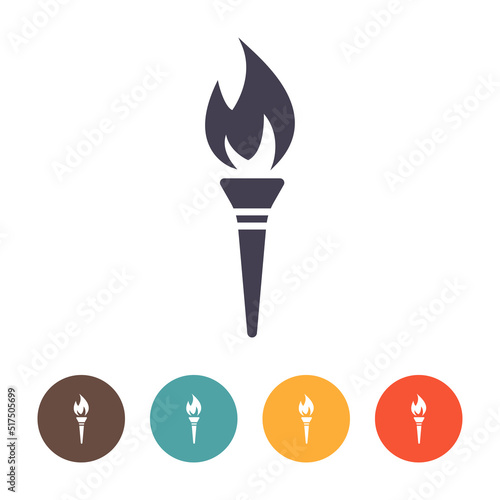 Torch icon isolated on white background