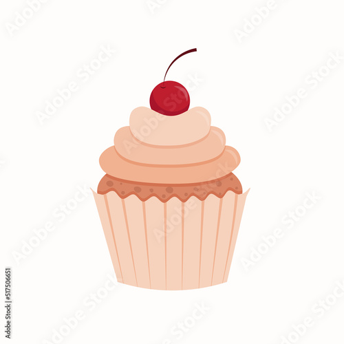 Cupcake with a cherry on top