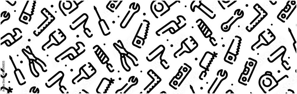 Tool icon pattern background wide banner Tool icon pattern background wide banner