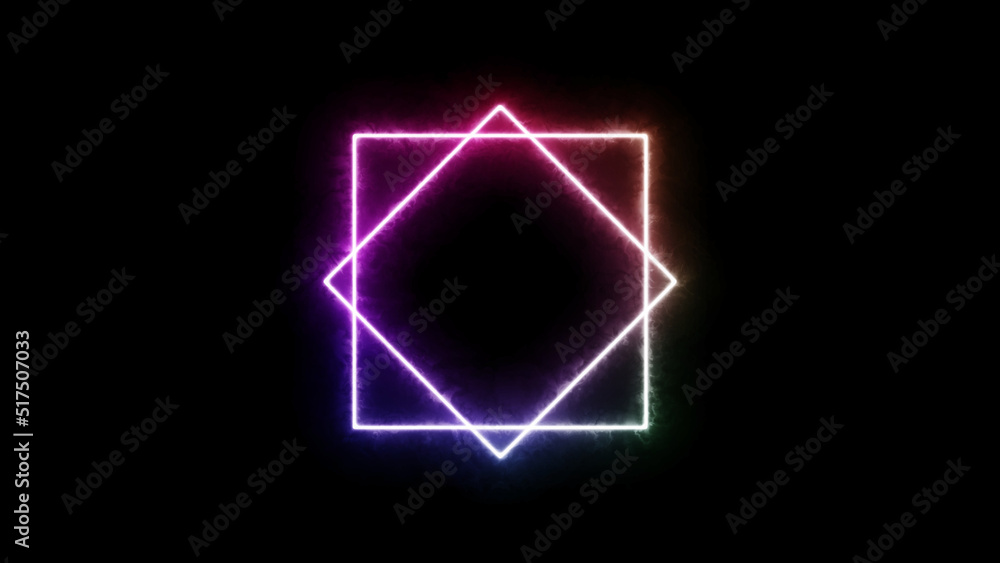 Geometric shapes with flash rainbow glow lights on a black background - Minimalistic wallpaper image with colorful flash light, smoke and mist Geometric shapes with flash rainbow glow lights on a black background - Minimalistic wallpaper image with colorful flash light, smoke and mist
