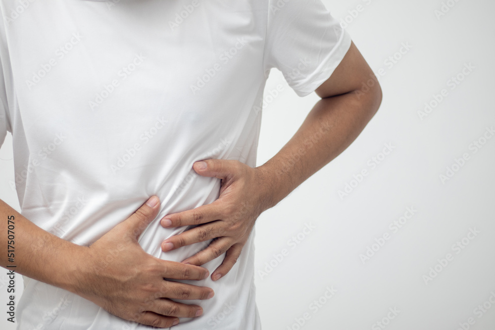 left side abdominal pain man concept left side abdominal pain man concept