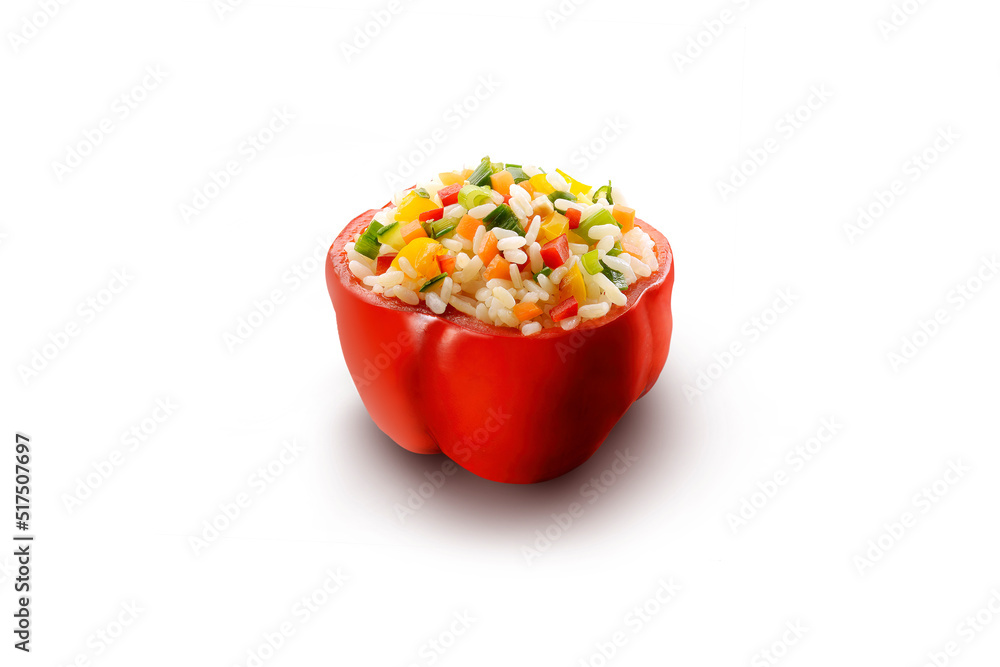 Red pepper stuffed with rice and vegetables Red pepper stuffed with rice and vegetables