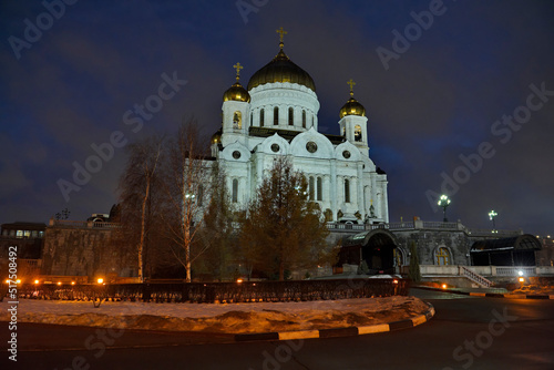 Moscow. Russia. December 21, 2020. The Cathedral of Christ the Savior is both a monument to the fallen in the Patriotic War of 1812, and people's gratitude to God for protecting Russia.