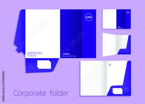 A4 size single pocket reinforced folder mock-up isolated. 3D illustration