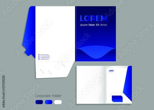 A4 size single pocket reinforced folder mock-up isolated. 3D illustration