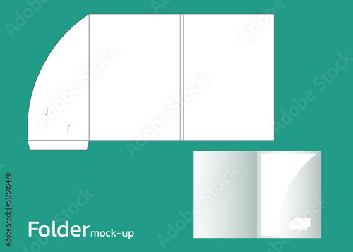 A4 size single pocket reinforced folder mock-up isolated. 3D illustration