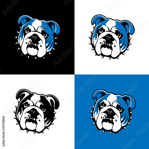 Buldog collage of 4 images.