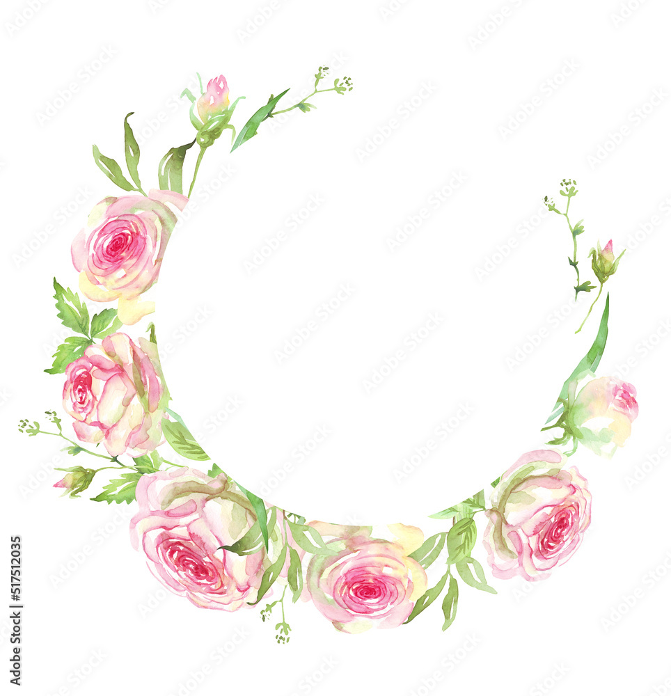 Roses frame. Watercolor clipart Roses frame. Watercolor clipart