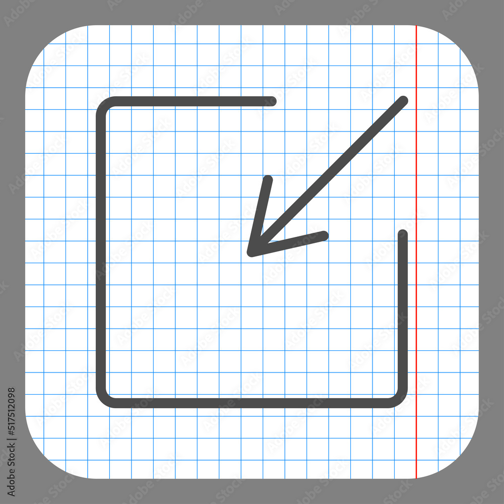 External link simple icon, vector. Flat design. On graph paper. Grey background.ai External link simple icon, vector. Flat design. On graph paper. Grey background.ai