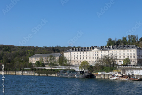 view from seine river of a part of saint-cloud domain in Paris