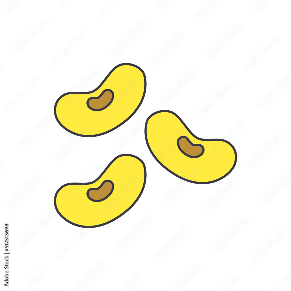 Beans seeds icon in color, isolated on white background Beans seeds icon in color, isolated on white background