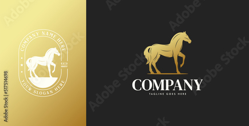 Classic horse logo in luxury gold color