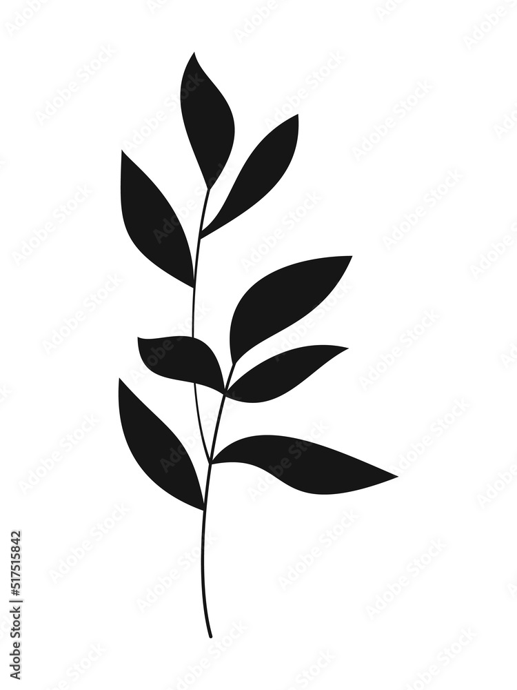 Vector hand drawn branch sketch. Flat leaves icon isolated. Floral design for print, background, banner, card. Ecology symbol, environment concept, eco sign, hipster logo. Vector hand drawn branch sketch. Flat leaves icon isolated. Floral design for print, background, banner, card. Ecology symbol, environment concept, eco sign, hipster logo.