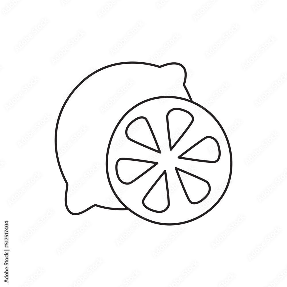 Citrus icon in line style icon, isolated on white background Citrus icon in line style icon, isolated on white background