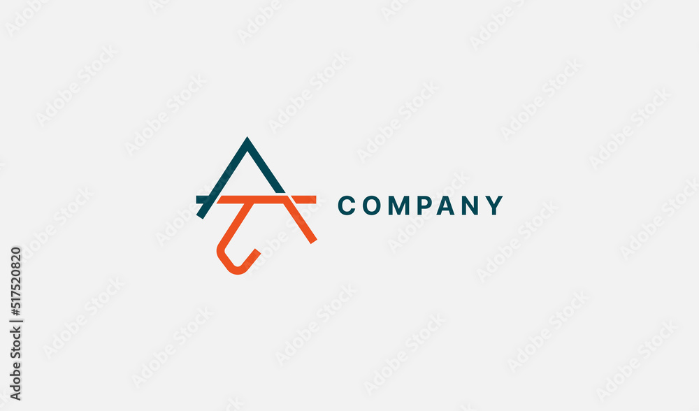 Abstract Initial Letter AT Logo. Usable for Business and Branding Logos. Flat Vector Logo Design Template Element. Abstract Initial Letter AT Logo. Usable for Business and Branding Logos. Flat Vector Logo Design Template Element.