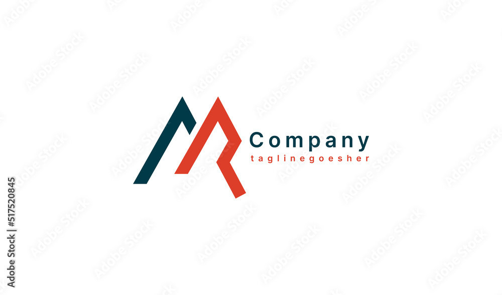 Modern Letter MR Logo. Usable for Business and Branding Company Logos. Flat Vector Logo Design Template Element. Modern Letter MR Logo. Usable for Business and Branding Company Logos. Flat Vector Logo Design Template Element.