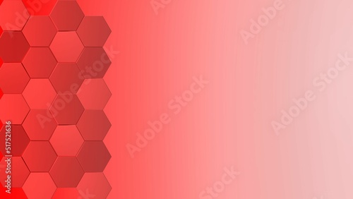 Abstract gradient red background with hexagonal motif. Modern horizontal design for mobile apps and wallpapers