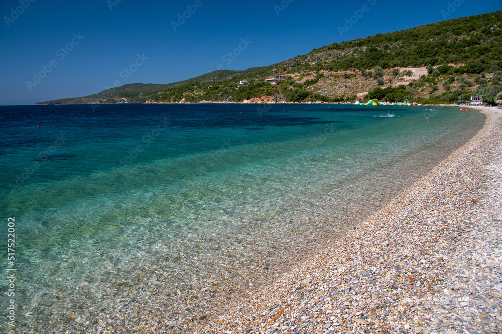 Crystal clear sea water of Agios Dimitrios Beach in Alonissos, Greece