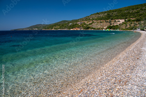 Crystal clear sea water of Agios Dimitrios Beach in Alonissos, Greece