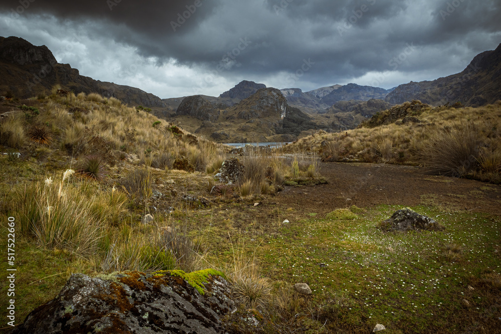 Landscape of Cajas National Park, Ecuador